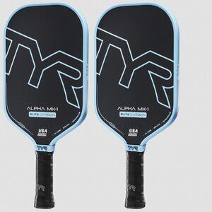 Pair of TYR Alpha MK-1 Elite Carbon USA Pickleball Approved 14mm Paddles